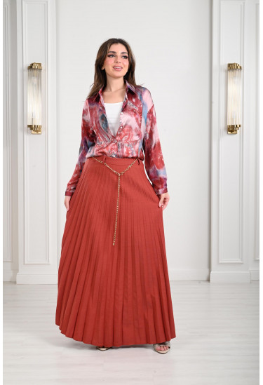 تنورة بيليسيه بسلسال على الخصر تنورة بيليسيه بسلسال على الخصر