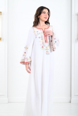 جلابية نسائية بتطريز بارز جلابية نسائية بتطريز بارز