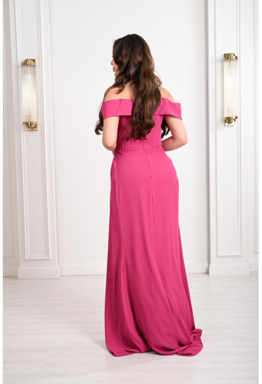 فستان أوف شولدر بكسرات ناعمة 