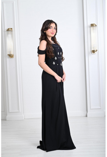 فستان أوف شولدر بكسرات ناعمة 