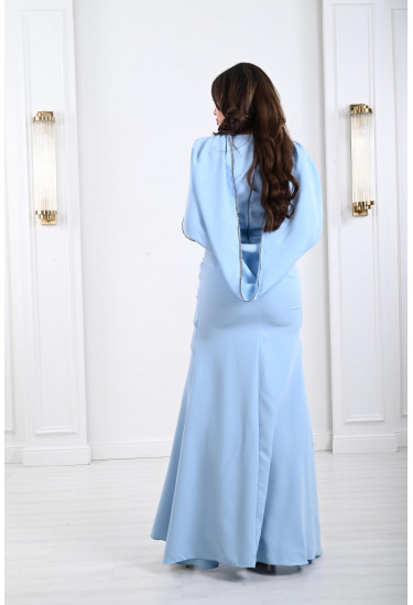 فستان سهرة نسائي بطيات متداخلة على الخصر فستان سهرة نسائي بطيات متداخلة على الخصر