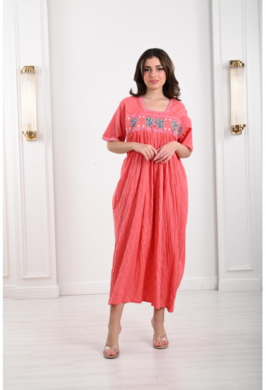 جلابية ميدي مطعمة بالدانتيل