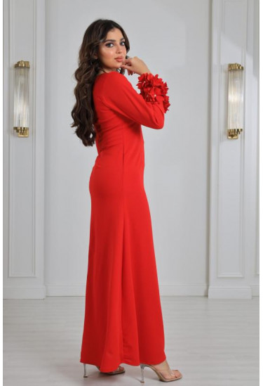 فستان نسائي بأساور كشكش