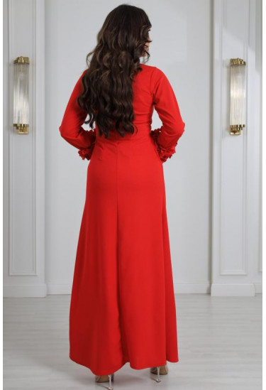 فستان نسائي بأساور كشكش