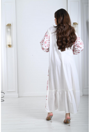 جلابية نسائية منقوشة نقشات انسيابية 