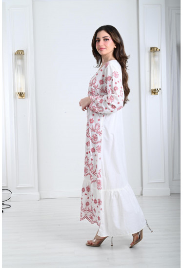 جلابية نسائية منقوشة نقشات انسيابية 