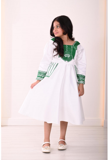 فستان أطفال ذات تطريز تراثي راقي