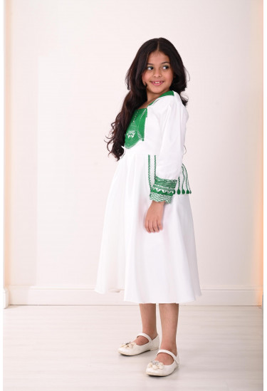 فستان أطفال ذات تطريز تراثي راقي