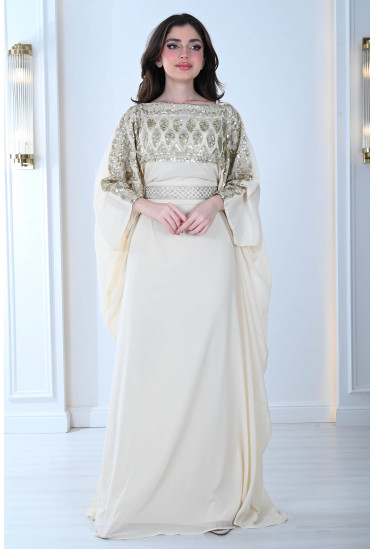 فستان نسائي أنيق نمط أكمام كيب واسعة 