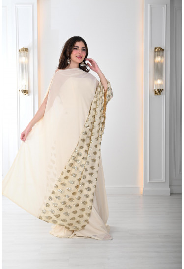 فستان نسائي نمط الساري المطرز 