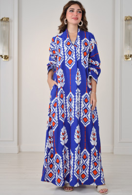 جلابيه بأشكال هندسيه ملونه جميله