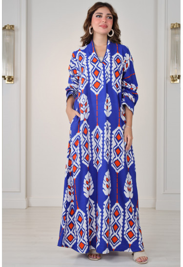 جلابيه بأشكال هندسيه ملونه جميله