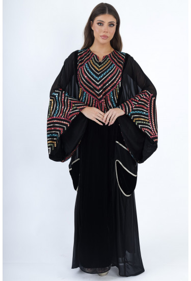 جلابية نسائية بخيوط ملونة