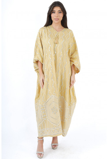 جلابيه كويتي بتطريز لامع فاخر 