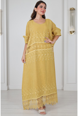 جلابيه نسائي مطرزه بحبات اللولي