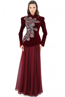 فستان مخملي بتصميم راقي