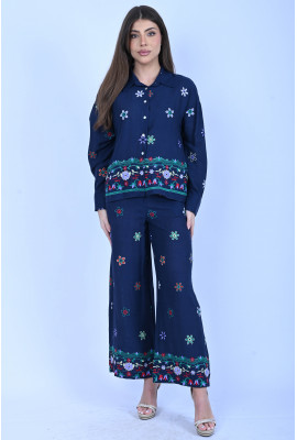 طقم نسائي 2 قطعة مطرز