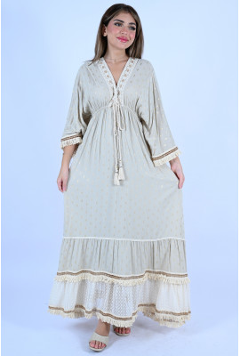 جلابية ماكسي بوهيمي أنيق 