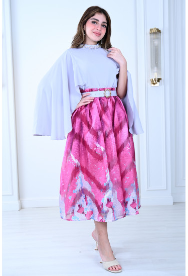 فستان ميدي بتصميم مميز ورائع