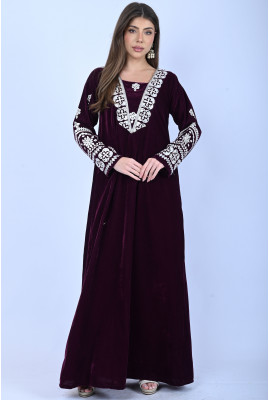 جلابية نسائية مخمل مطرز