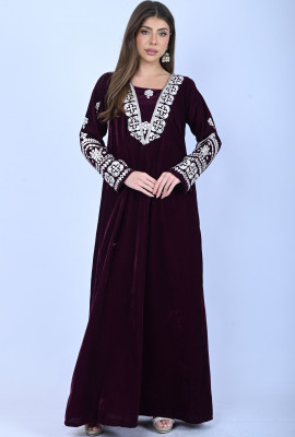 جلابية نسائية مخمل مطرز