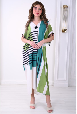 جلابية ميدي بطباعات ملونة