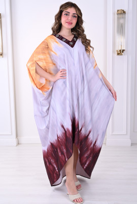 فستان ميدي بتصميم مختلف لطله مميز