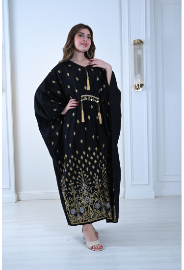  جلابية فخمة بتطريز ذهبي أنيق