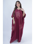 جلابية نسائية مطرزة بالخرز نمط زهرة 