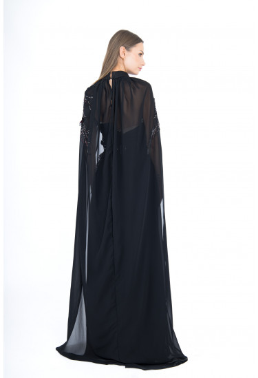  فستان سواريه فخم بكاب شيفون وتطريز راقى