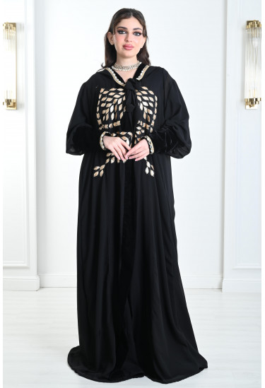 جلابية نسائية برابطة عنق منسدلة