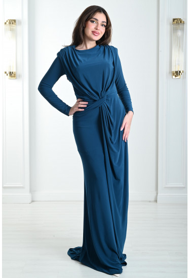 فستان سهرة بتوكية ملفوفة على الخصر فستان سهرة بتوكية ملفوفة على الخصر