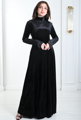 فستان نسائي مخملي بسيط