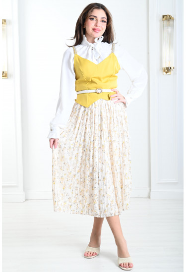 فستان ميدي بتصميم عصري جذاب