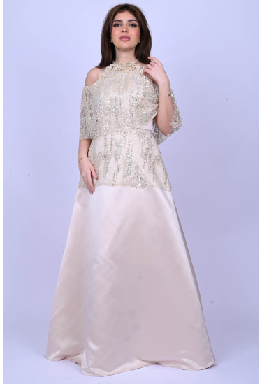 فستان سهرة ستان Aline فستان سهرة ستان Aline