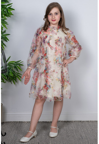 فستان بناتي شيفون قصير