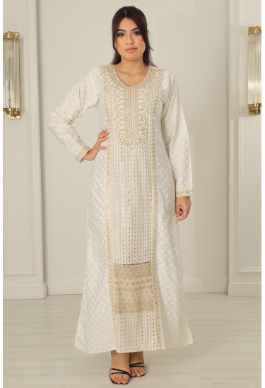 جلابيه نسائي مطرزه بخيوط ذهبية 