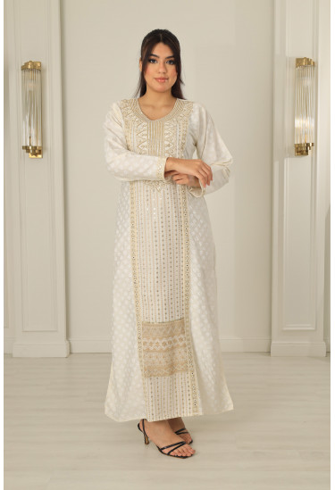 جلابيه نسائي مطرزه بخيوط ذهبية 