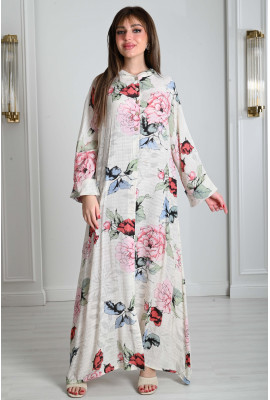 جلابيه نسائي طويله نمط زهور