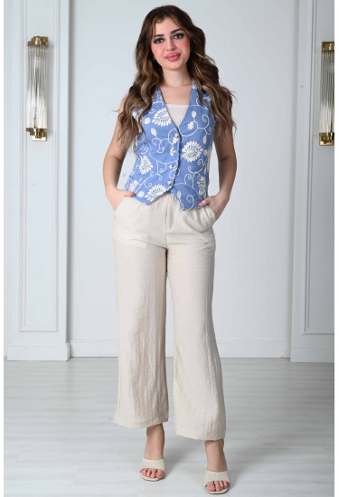 طقم نسائي جاكت بلا اكمام