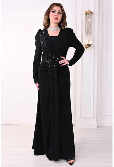 فستان سهره طويل بتطريز لامع لاطلاله مفعمه بالانوثه فستان سهره طويل بتطريز لامع لاطلاله مفعمه بالانوثه