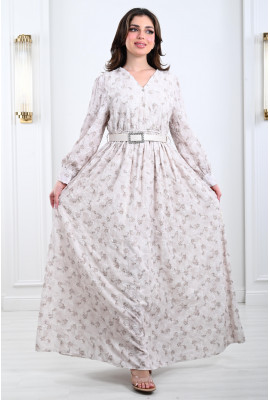 فستان نسائي بنقوشات رقيقة و ناعمة