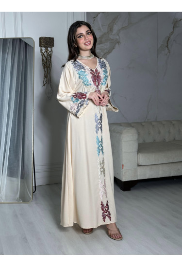 جلابية نسائية مطرزة تطريز جذاب 