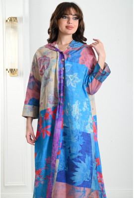 جلابية نسائية مزخرفة نمط قميص