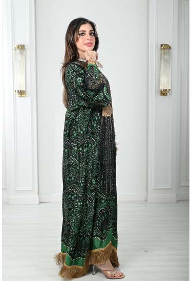 جلابية نسائية مزينة بزخارف  فخمة 