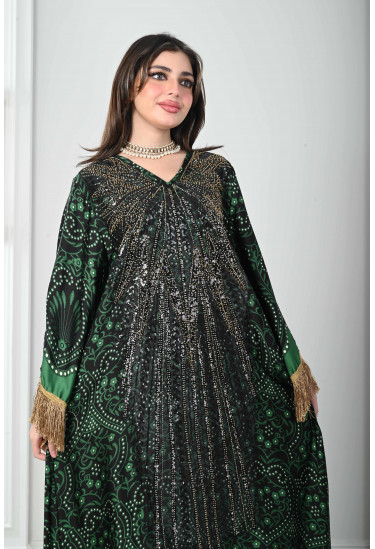 جلابية نسائية مزينة بزخارف  فخمة 