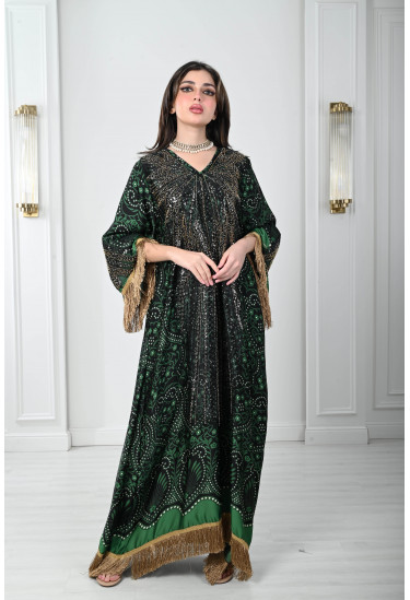 جلابية نسائية مزينة بزخارف  فخمة 