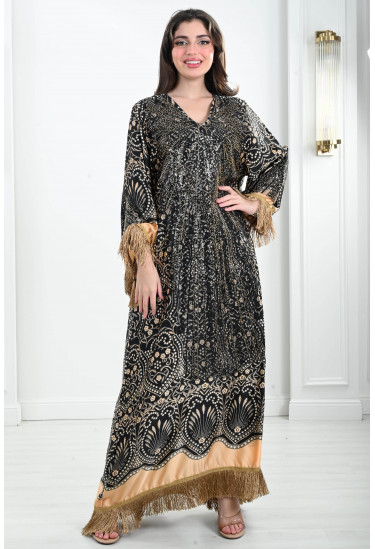 جلابية نسائية مزينة بزخارف  فخمة 