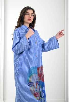 فستان نسائي ميدي بطباعات أفريقية متميزة 