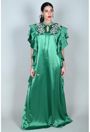 جلابية ستان نسائية بقصة ناعمة 